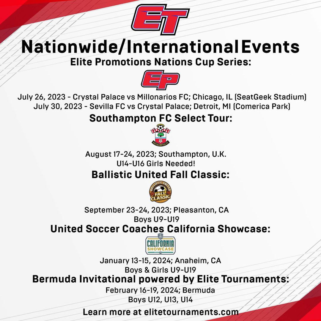 Discover Elite Tournaments’ National and International Tournament Series!
