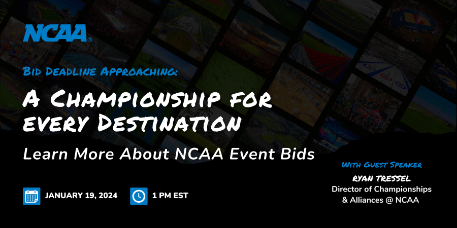 Submit your Bids by February 7th for the 2026-27 and 2027-28 NCAA Championships!