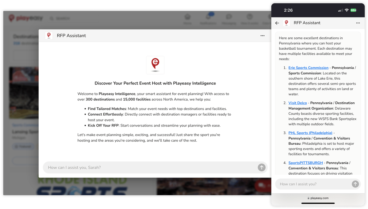 Playeasy Intelligence Part 2 is LIVE: Introducing The AI RFP Assistant to Revolutionize Event Site Selection