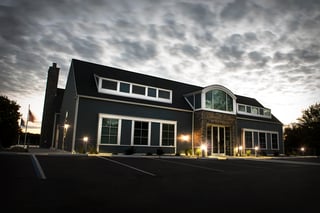 Adrian College Boathouse on Devils Lake