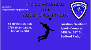Indigo Volleyball Try-outs for 2023 - 2024 season 