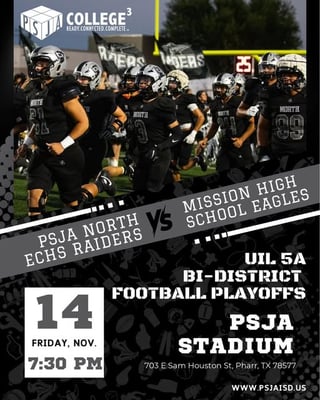 PSJA North Early College High School 🆚 Mission Eagles | Bi-District Football Playoffs are here! 🏈🔥