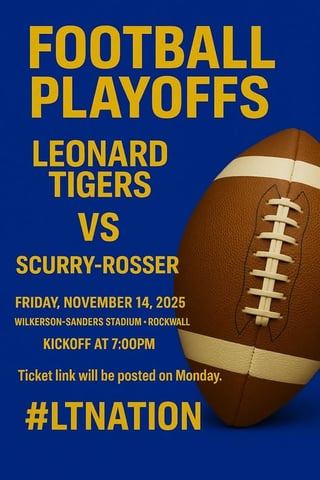 Bi-District playoff game Leonard  vs. Scurry-Rosser 