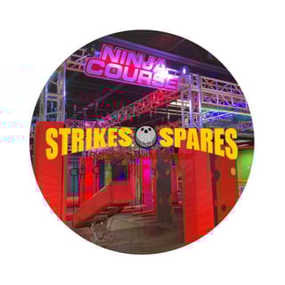 Strikes + Spares Entertainment Center