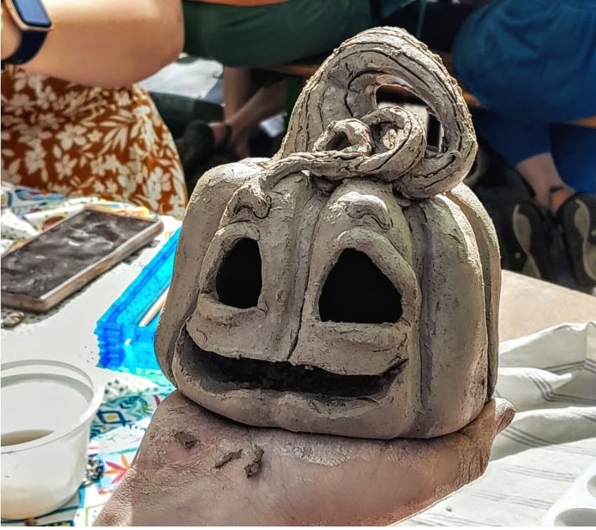 Curiouser Clay Pinchpot Pumpkins