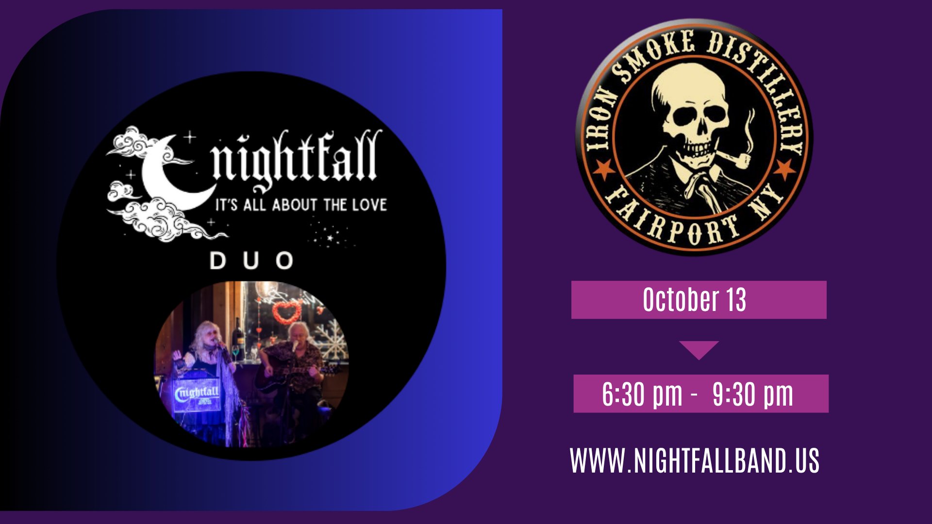 Nightfall Duo live at Iron Smoke Distillery!