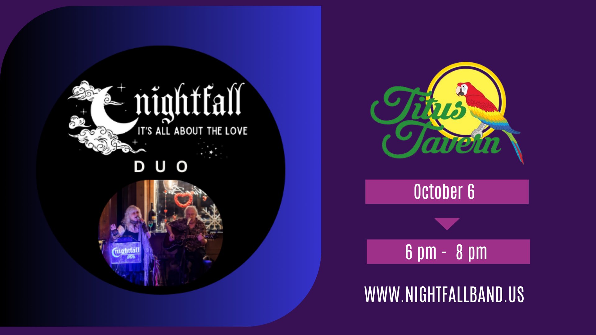 Nightfall Duo - Tuesday Acoustics at Titus Tavern