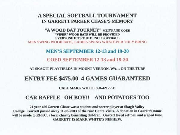  For Garrett 1 Adult Wood Bat Slowpitch