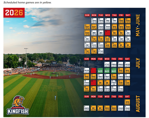 Kenosha Kingfish -2026 Home Games at Historic Simmons Field