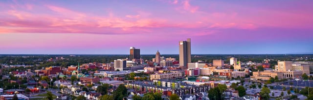 Purple Fort Wayne Downtown Skyline