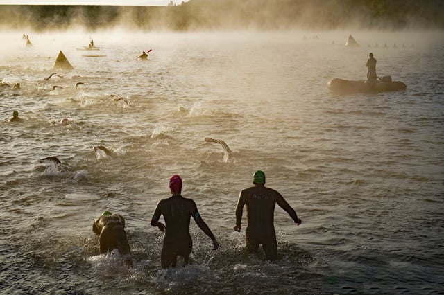 2019 IRONMAN Swimmers in Lake Sonoma