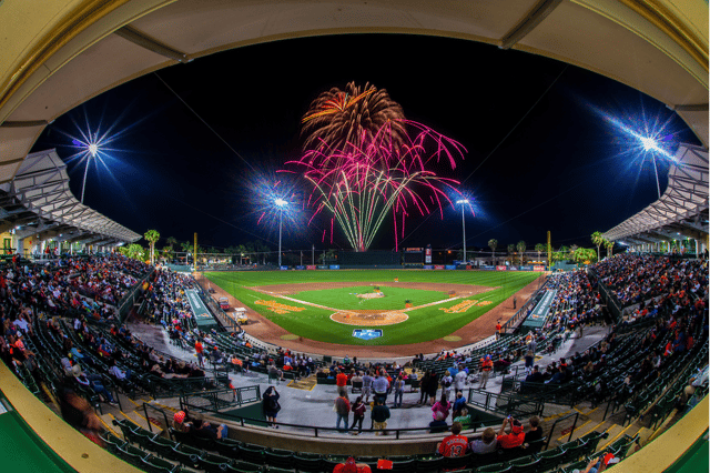 Fireworks at Ed Smith Stadium