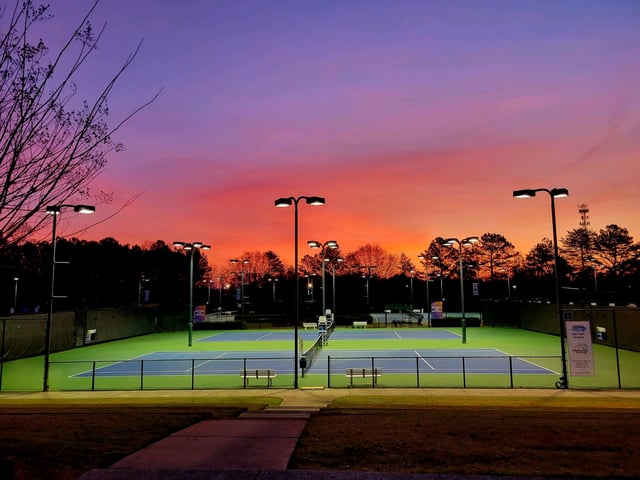 Peachtree City Tennis Center sunset.jpeg