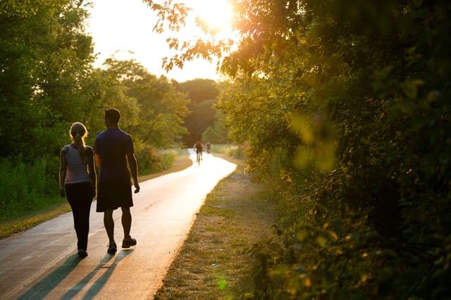 Busse Woods Walkers on Trail