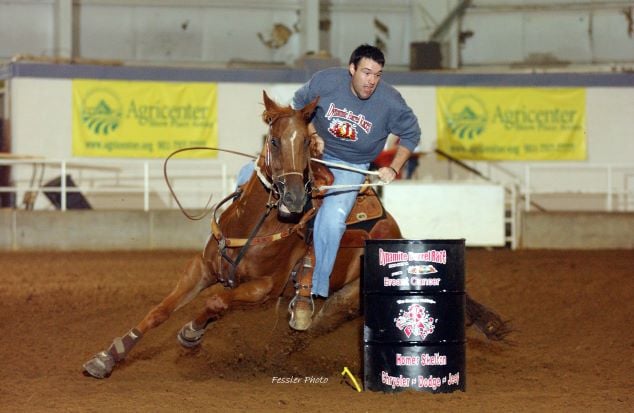 Barrel racing at the Agricenter  Jessica Watts.jpg