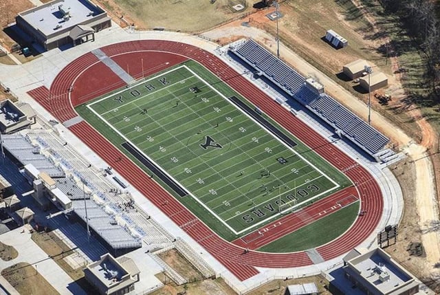 York Comprehensive High School - Aerial View Football Field