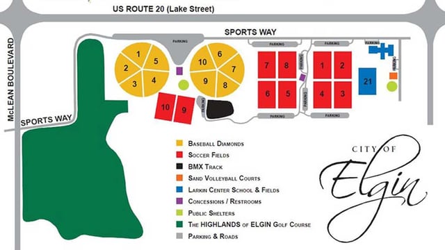 Elgin sports complex map