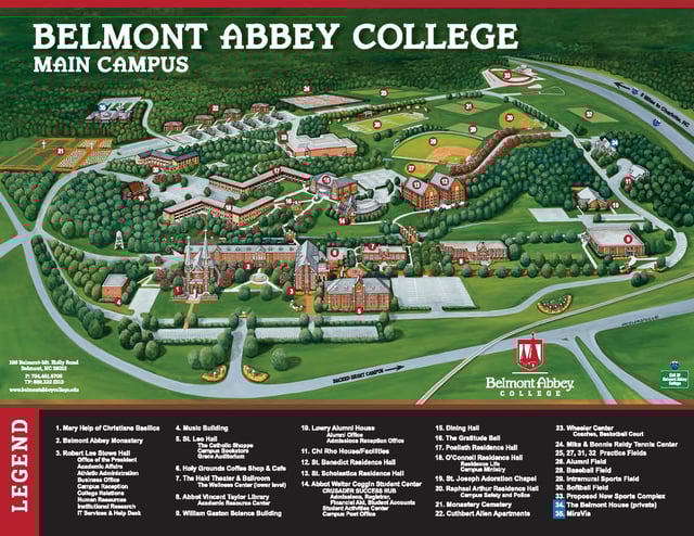 Belmont Abbey college campus map