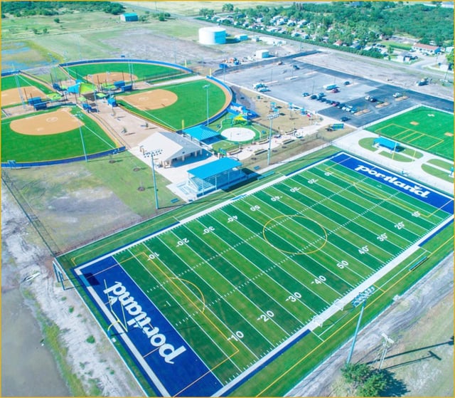 Portland sports complex aerial view