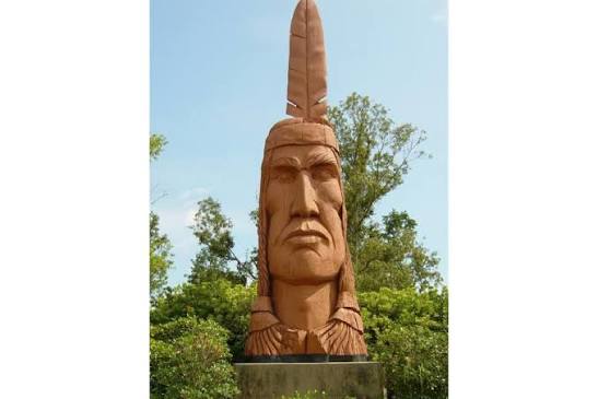 Crooked Feather, 30-Foot-Tall Indian Head